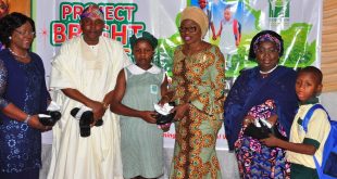 Photo of WIFE OF LAGOS STATE GOVERNOR, MRS. BOLANLE AMBODE, DEPUTY GOV. ADEBULE AT LAUNCH OF PROJECT BRIGHT STEPS AT EVENT CENTRE, AGIDINGBI, IKEJA
