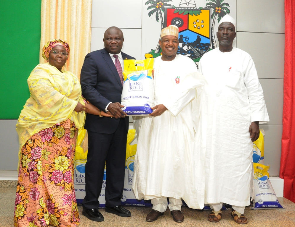Photo of AMBODE, BAGUDU LAUNCH LAKE RICE IN LAGOS