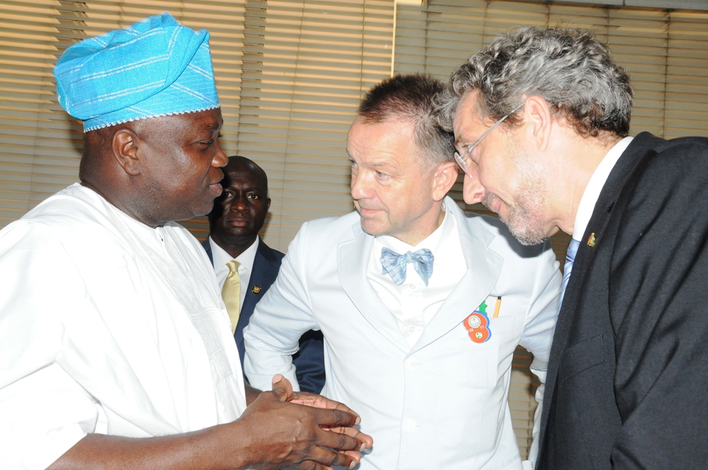 Photo of GOV. AMBODE RECEIVES GERMAN AMBASSADOR, BARNHARD SCHLAGHECK AT LAGOS HOUSE, IKEJA