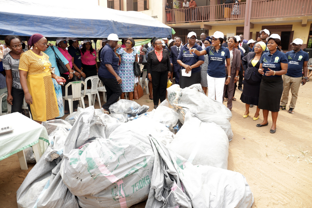 Photo of MRS. AMBODE DISTRIBUTES FOOTWEAR TO PUBLIC SCHOOL STUDENTS
