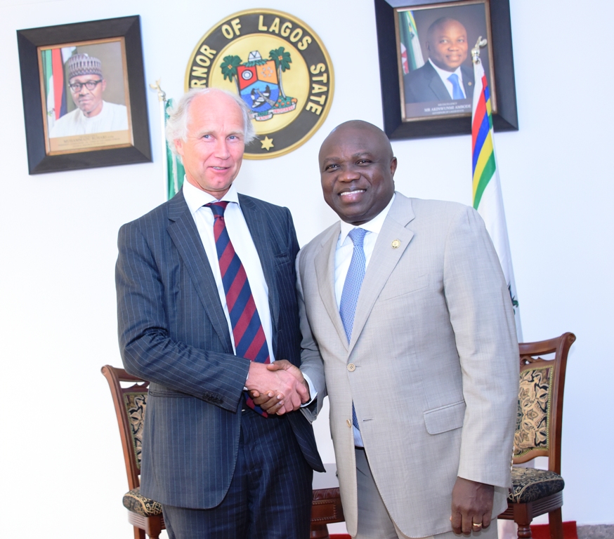 Photo of GOV. AMBODE RECEIVES NORWEGIAN AMBASSADOR TO NIGERIA, JENS-PETTER KJEMPRUD AT LAGOS HOUSE, IKEJA