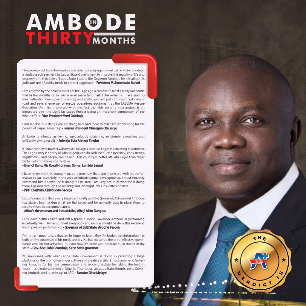 Photo of GOVERNOR AMBODE IN TWO AND A HALF YEARS
