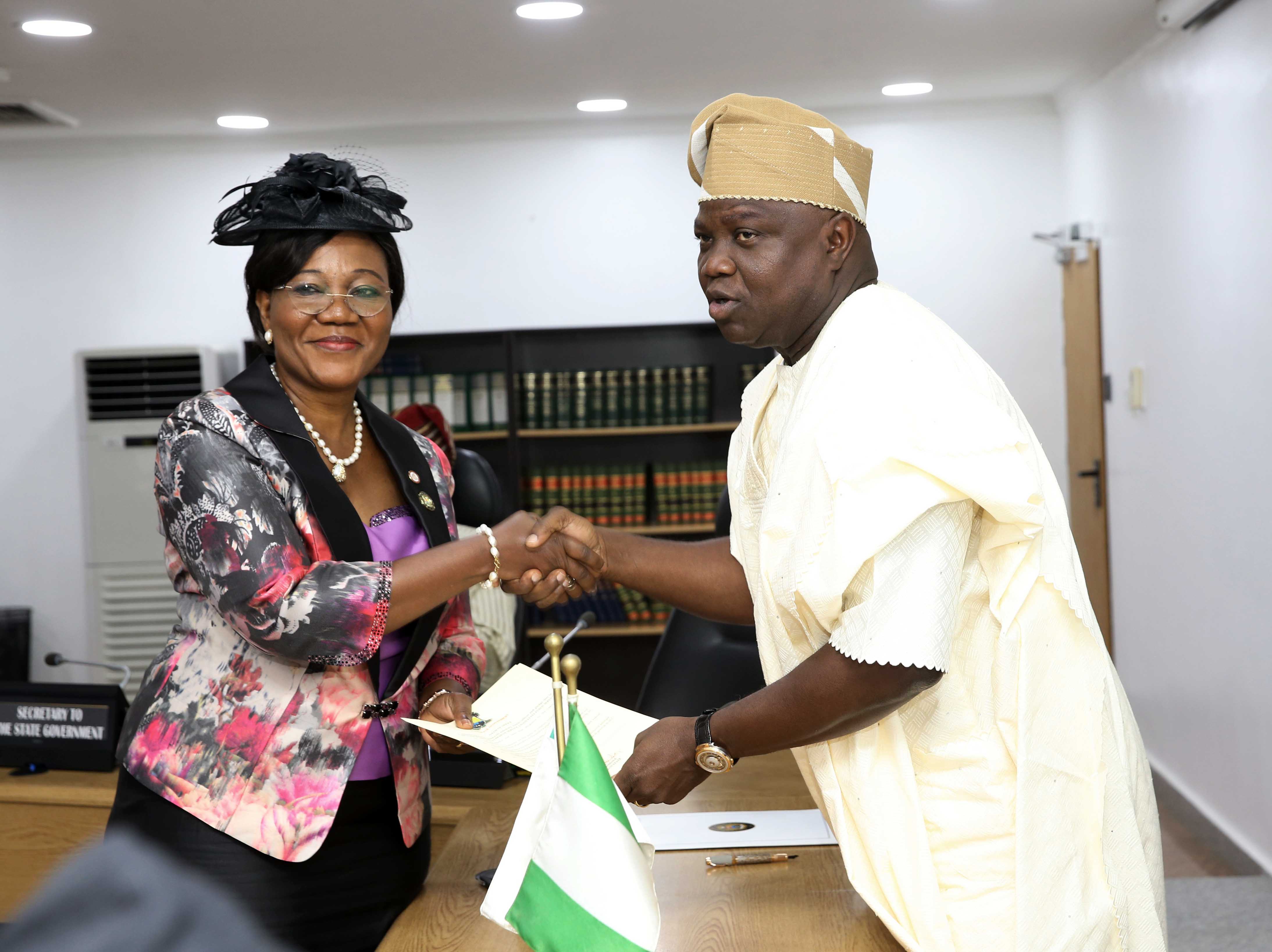 Photo of AMBODE SWEARS-IN ADESOYE AS 20TH HEAD OF SERVICE