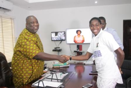 Photo of FEMALE FOOTBALL STAR, OSHOALA PARTNERS LASG ON DRUG ABUSE CAMPAIGN