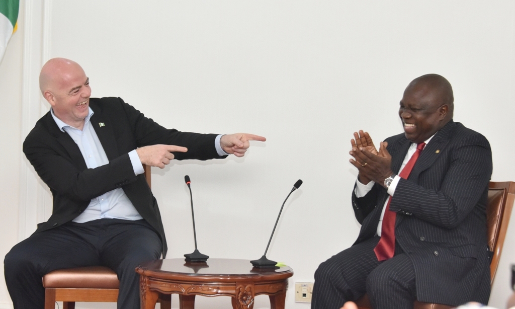 Photo of GOV. AMBODE RECEIVES FIFA PRESIDENT, GIANNI INFANTINO AT LAGOS HOUSE, ALAUSA, IKEJA