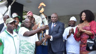 Photo of GOV AMBODE RECEIVES TORCH OF UNITY FOR 2019 NATIONAL SPORT FESTIVAL AT LAGOS HOUSE, ALAUSA, IKEJA ON MONDAY, NOVEMBER 26, 2018