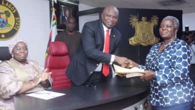 Photo of GOV. AMBODE INAUGURATES TESCOM BOARD, NEW PERMANENT SECRETARY AT LAGOS HOUSE, ALAUSA, IKEJA ON MONDAY, JANUARY 28, 2019