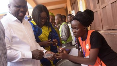 Photo of GOV. AMBODE & HIS WIFE CAST THEIR VOTES IN THE GOVERNORSHIP AND HOUSE OF ASSEMBLY ELECTIONS AT WARD A5 POLLING UNIT 033, OGUNMODEDE COLLEGE, PAPA, EPE, ON SATURDAY, MARCH 9, 2019