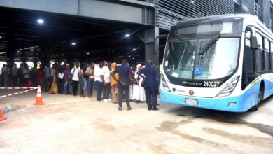 Photo of PASSENGERS BOARD AT THE NEWLY BUILT OSHODI TRANSPORT INTERCHANGE ON MONDAY AFTERNOON, MAY 6, 2019