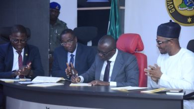 Photo of GOV. SANWO-OLU SIGNS Y2019 APPROPRIATION BILL, THREE OTHERS INTO LAW AT LAGOS HOUSE, ALAUSA, IKEJA ON MONDAY, JUNE 3, 2019