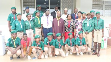Photo of DEPUTY GOV. HAMZAT RECEIVES COMMISSIONER FOR BOYS SCOUT IN LAGOS, MR ADEBESIN OYEYEMI AND HIS ENTOURAGE AT ROUNDHOUSE, ALAUSA, IKEJA