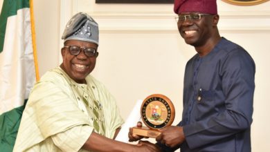 Photo of GOV. SANWO-OLU RECEIVES BOARD OF TRUSTEES AND EXECUTIVE COMMITTEE OF ASSOCIATION OF LAGOS STATE RETIRED HEADS OF SERVICE AND PERM SECs (ALAHOSPS) AT LAGOS HOUSE, IKEJA